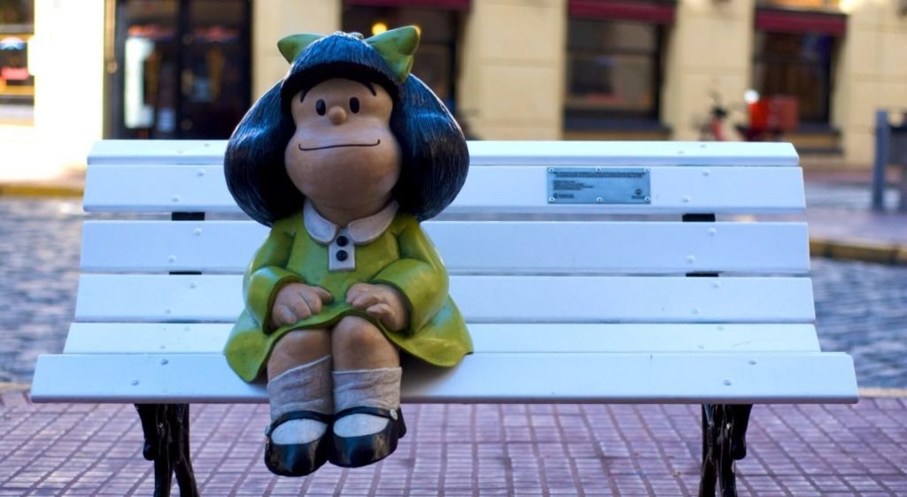 a Estatua de Mafalda em San Telmo Buenos Aires